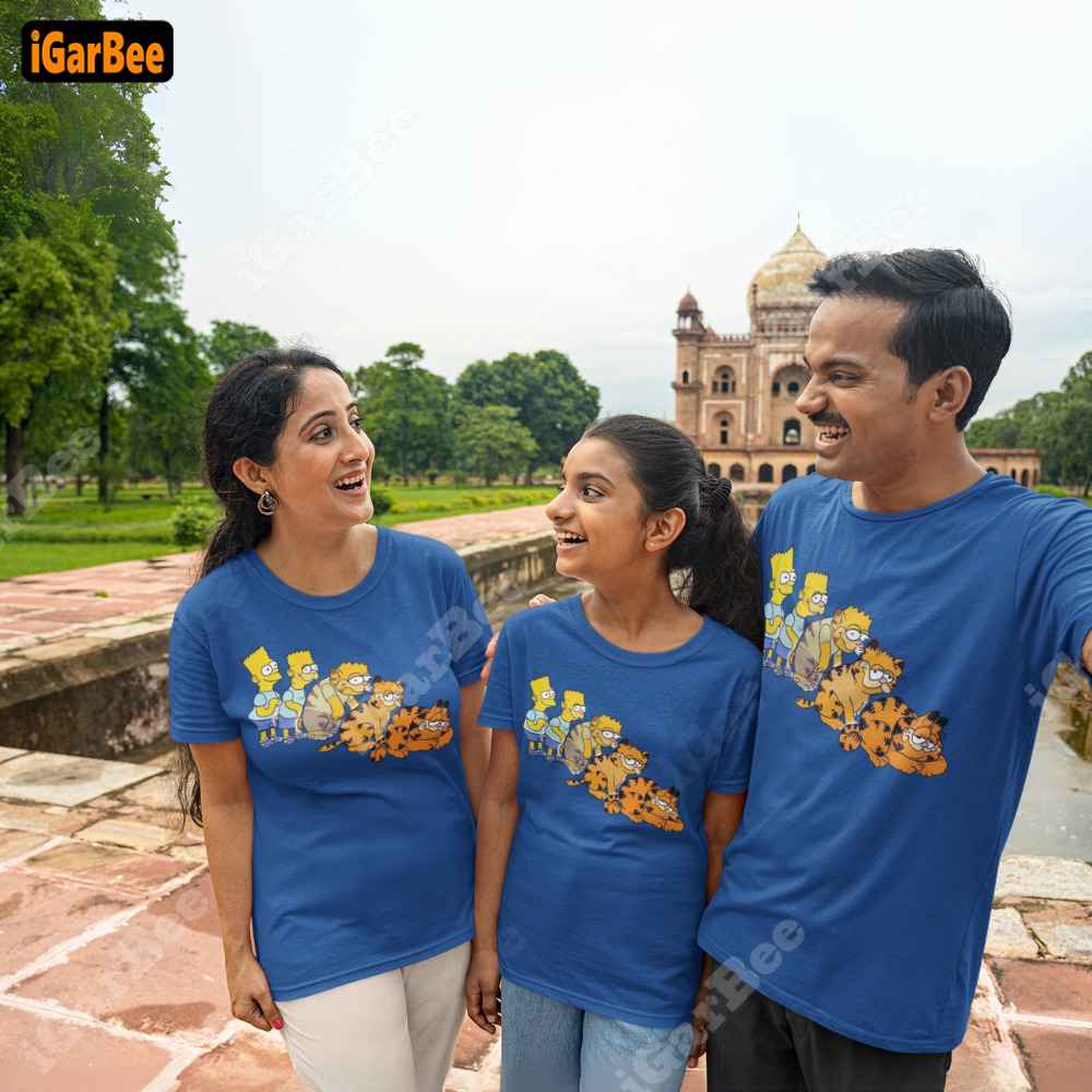 garfield family t shirt 5 His family relaxed on the trip in blue Garfield tee