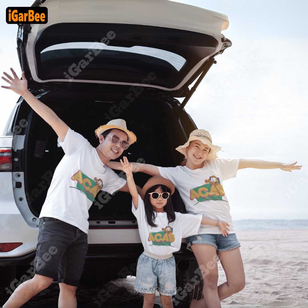 garfield family t shirt 7 Cartoon Garfield Acab white family t-shirt looks simple yet stylish for every family member.