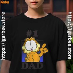 garfield fathers day number one dad kids girl black t shirt