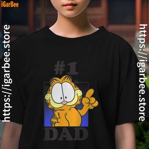 garfield fathers day number one dad kids girl black t shirt