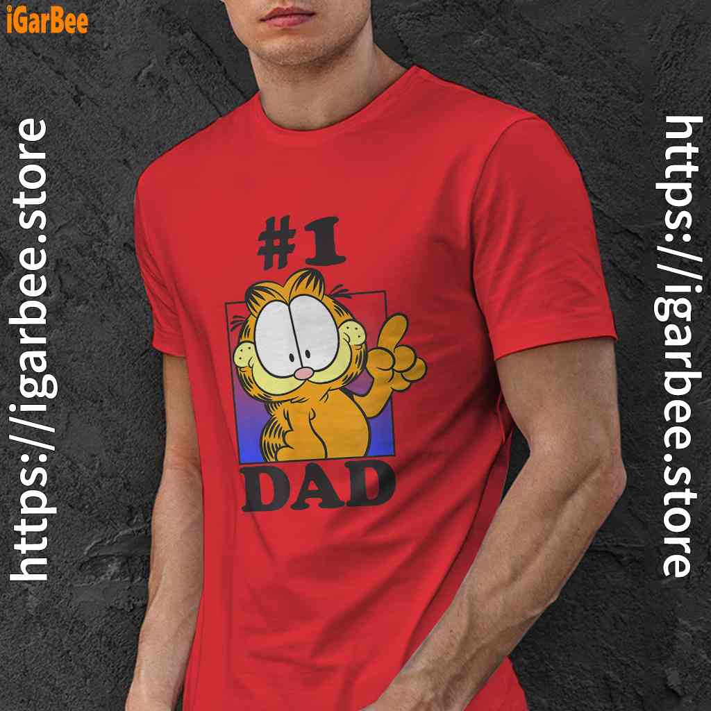garfield fathers day number one dad red men shirt garfield fathers day number one dad red men shirt