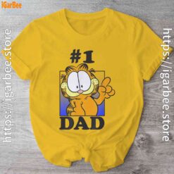garfield fathers day number one dad yellow shirt