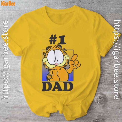 garfield fathers day number one dad yellow shirt