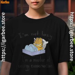 garfield im not lazy kids girl black t shirt