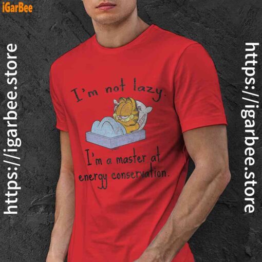 garfield im not lazy red men shirt