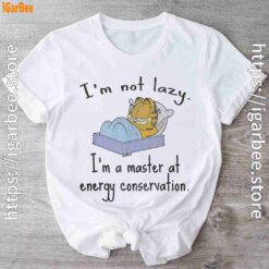 garfield im not lazy white t shirt