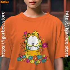 garfield in the garden youth girl orange shirt female