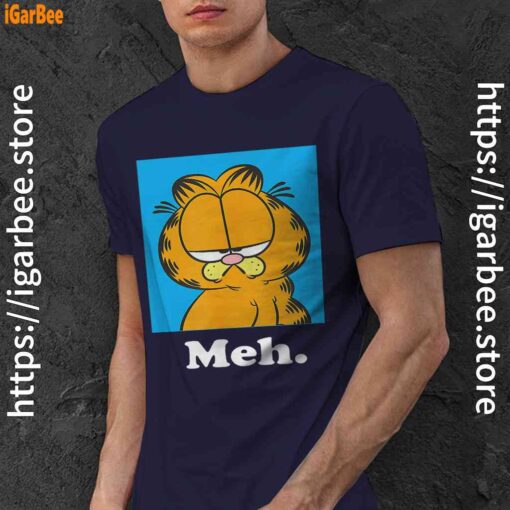 garfield life’s too short to care meh navy men shirt