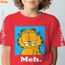 garfield life’s too short to care meh red t shirt for youth boy
