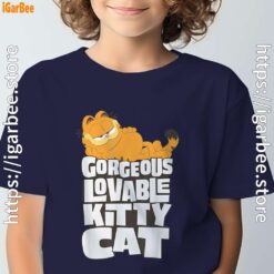 garfield lovable kitty cat navy boy's t shirt