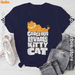 garfield lovable kitty cat navy tee shirt