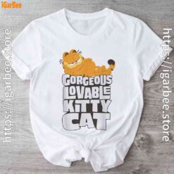 garfield lovable kitty cat white t shirt