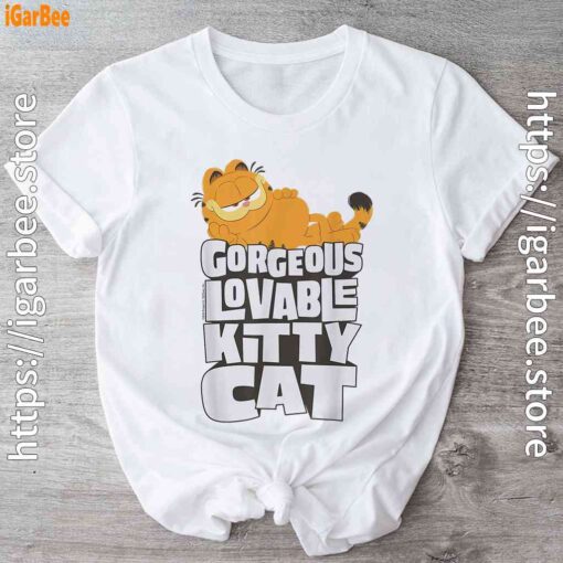 garfield lovable kitty cat white t shirt