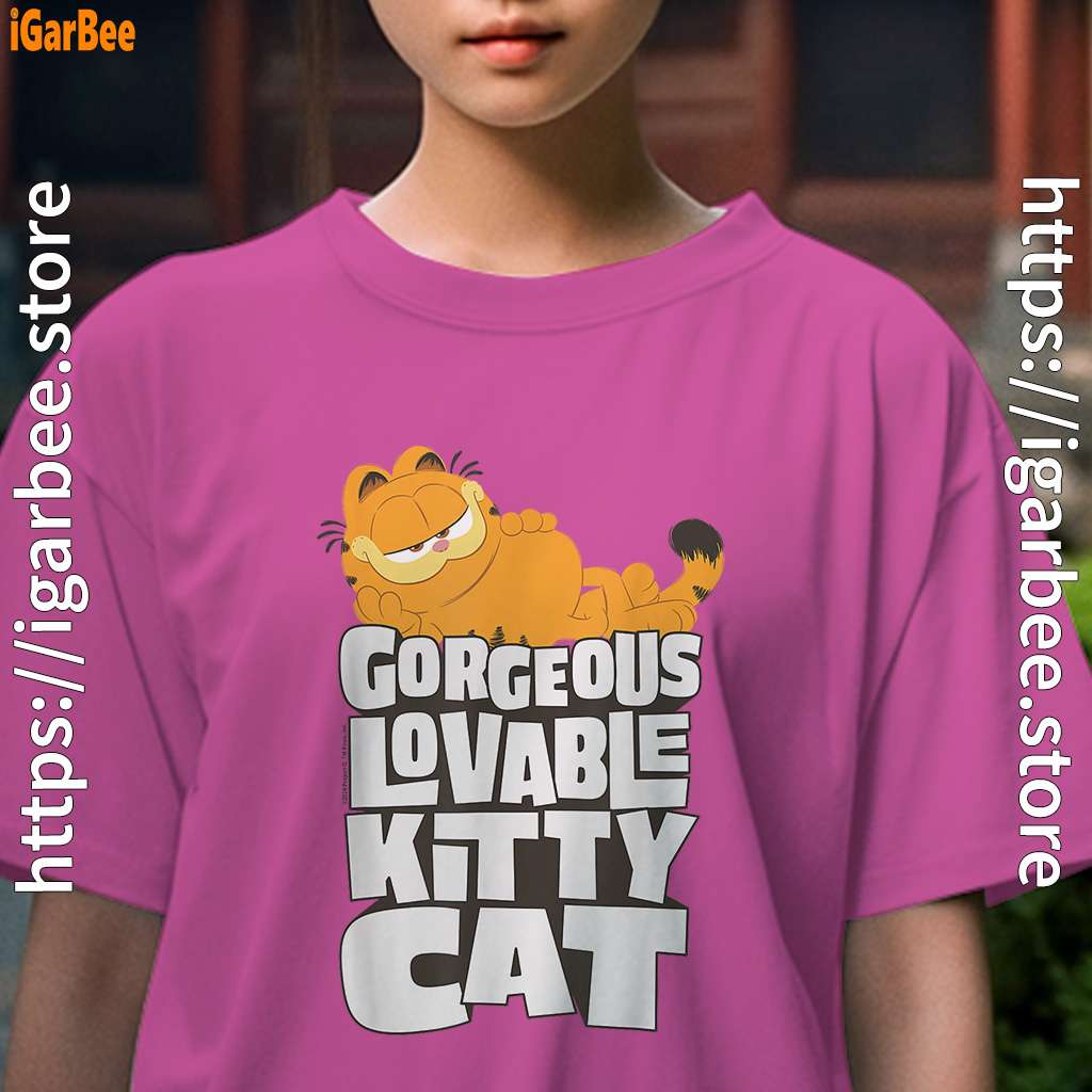 garfield lovable kitty cat youth girl pink t shirt garfield lovable kitty cat youth girl pink t shirt