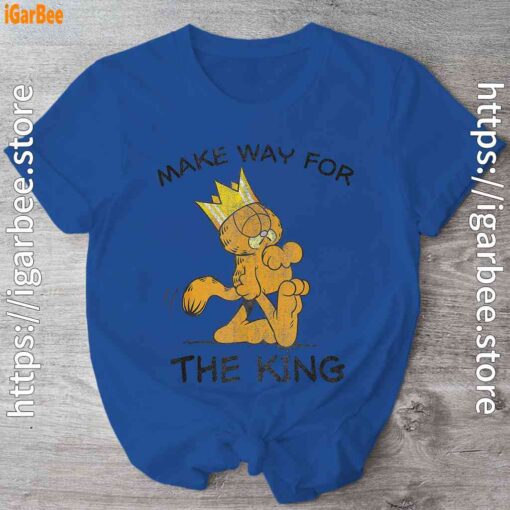 garfield make way for the king of laziness blue shirt