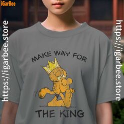 garfield make way for the king of laziness kids girl gray tee