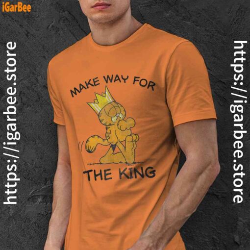 garfield make way for the king of laziness orange men shirt