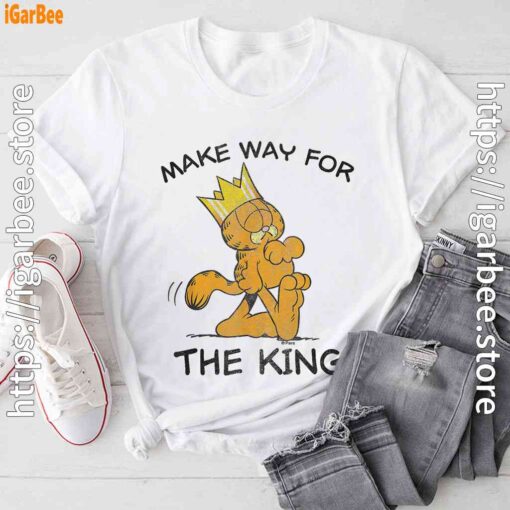 garfield make way for the king of laziness white tee shirt