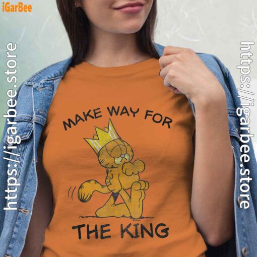 garfield make way for the king of laziness women orange t shirt