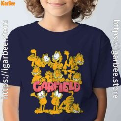 garfield multiple poses navy boy's t shirt