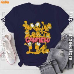 garfield multiple poses navy tee shirt