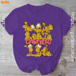 garfield multiple poses purple shirt