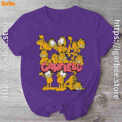 garfield multiple poses purple shirt