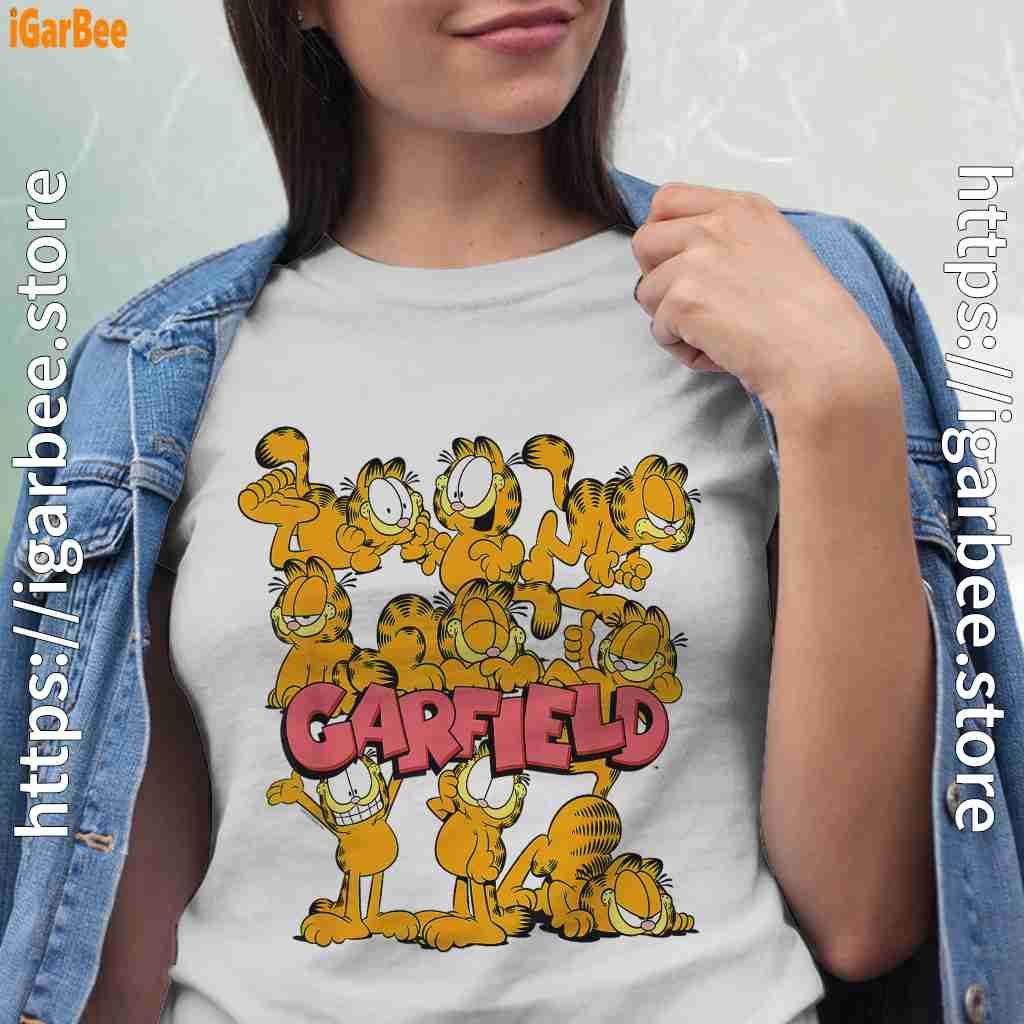 garfield multiple poses white shirts for women garfield multiple poses white shirts for women