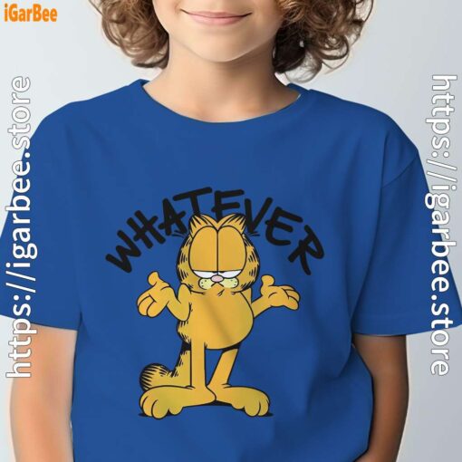 garfield sarcastic whatever blue t shirt for youth boy