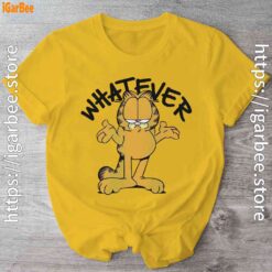 garfield sarcastic whatever yellow shirt