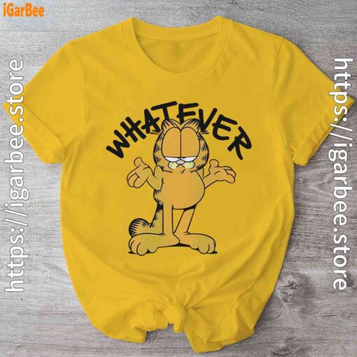 garfield sarcastic whatever yellow shirt