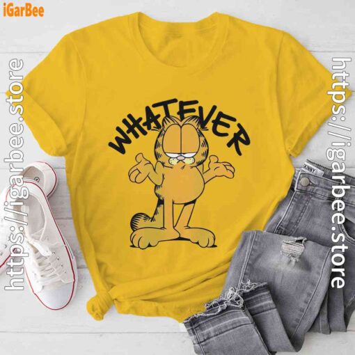 garfield sarcastic whatever yellow tee shirt