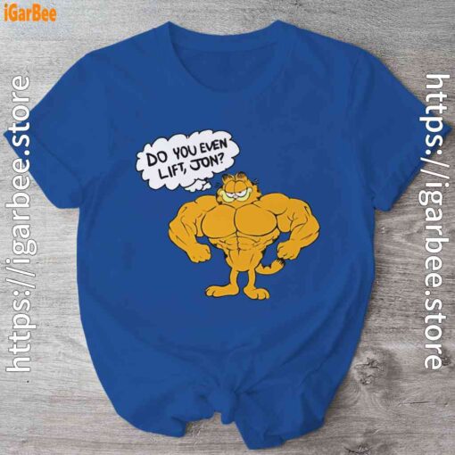 garfield strong do you even life blue shirt Copy