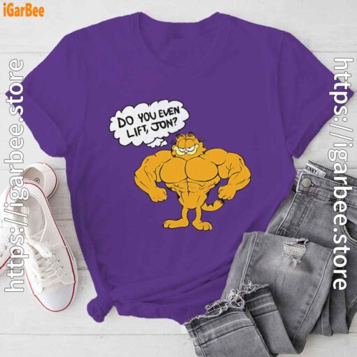 garfield strong do you even life purple tee shirt Copy