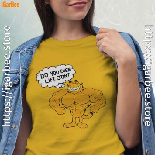 garfield strong do you even life women yellow shirt Copy