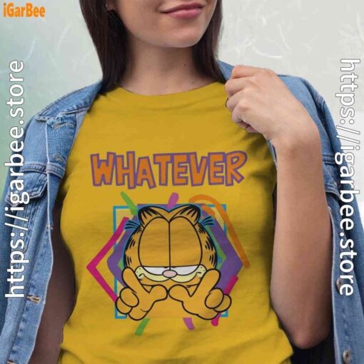 garfield whatever lazy women yellow shirt