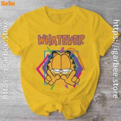garfield whatever lazy yellow shirt