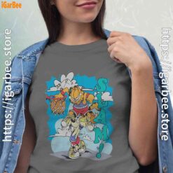 graphic garfield odie basketball gray shirt for women