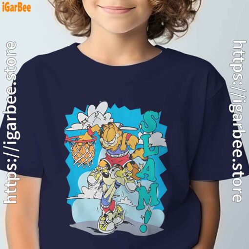 graphic garfield odie basketball navy boy's t shirt