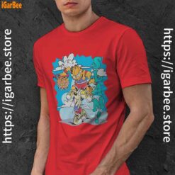 graphic garfield odie basketball red men shirt