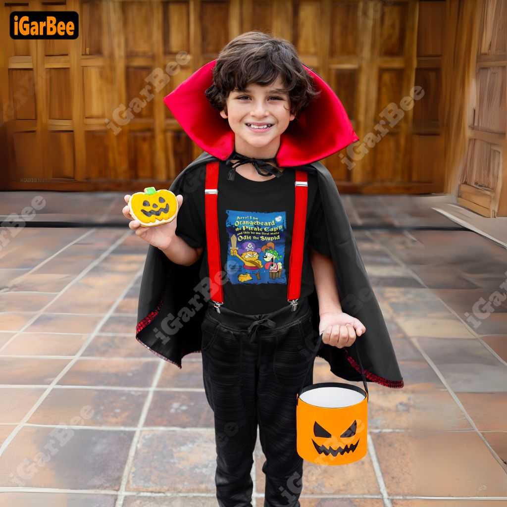 let your son celebrate halloween in spooky fun style with a black garfield t shirt black Garfield t-shirt, gift for son