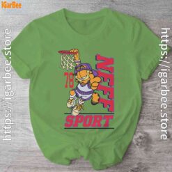 play like garfield basketball green shirt