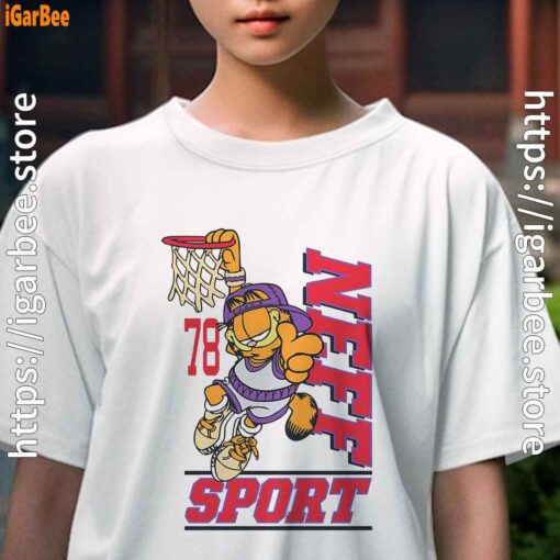 play like garfield basketball kids girl white tee female