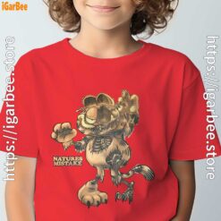 scary garfield zombie cat red t shirt for youth boy