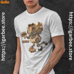 scary garfield zombie cat white men shirt