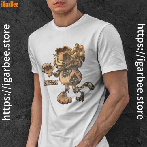 scary garfield zombie cat white men shirt