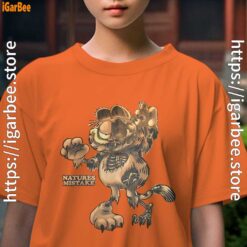 scary garfield zombie cat youth girl orange shirt female