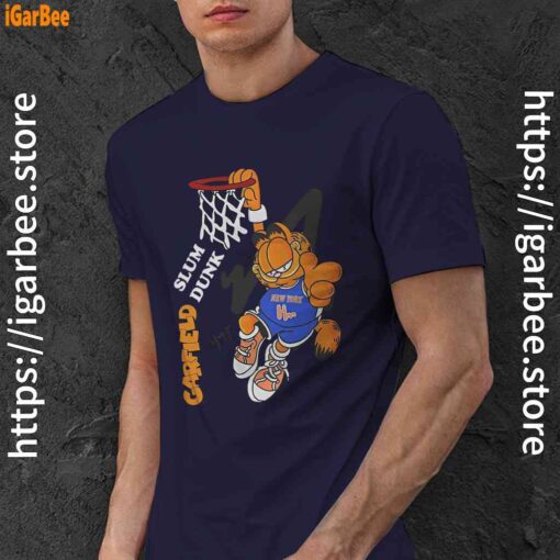 score big with garfield basketball navy men shirt