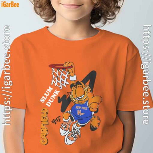 score big with garfield basketball orange tee kids boy