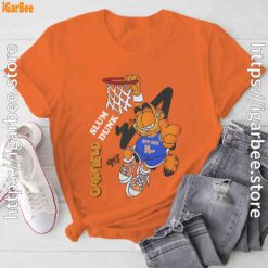 score big with garfield basketball orange tee shirt